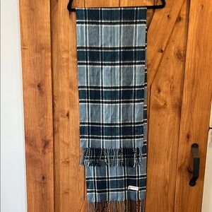 Plaid Blue and Black Scarf